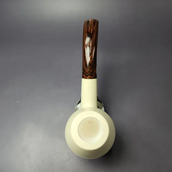 MBSD Meerschaum Deluxe Premier XL Rhodesian Block Meerschaum Pipe, Briar-Mortise - Image 7