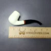 MBSD Meerschaum Deluxe Smooth Bent Billiard Block Meerschaum Pipe, Briar-Mortise, New - Image 8