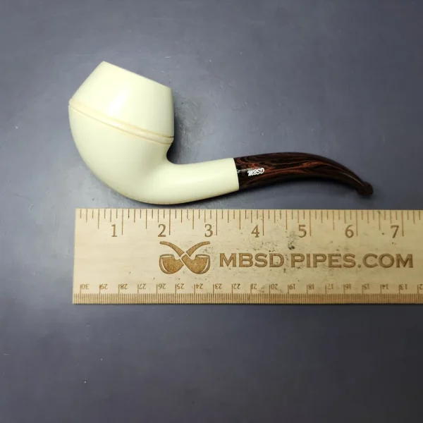 MBSD Meerschaum Deluxe Premier XL Rhodesian Block Meerschaum Pipe, Briar-Mortise - Image 8