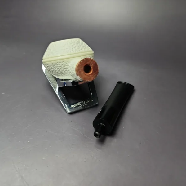 MBSD Meerschaum Deluxe Rusticated Bullcap Block Meerschaum Pipe, Briar-Mortise, New - Image 10