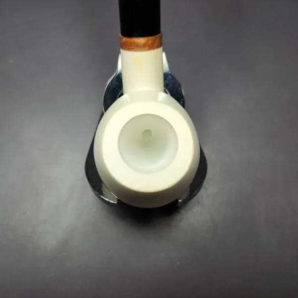 MBSD Meerschaum Deluxe Smooth Egg Block Meerschaum Pipe, Briar-Mortise, New - Image 5