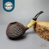 Md. Angga Rusticated Volcano w/ Bamboo Handmade Briar Pipe, New