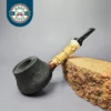 Md. Angga Wire Rusticated Pot w/ Bamboo & Ivorite Handmade Briar Pipe, New
