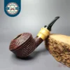 Md. Angga Rusticated Rhodesian w/ Buddha Bamboo Handmade Briar Pipe, New