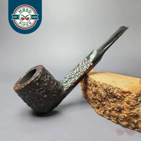 James Upshall Bark Group 6 Rusticated Diamond Shank Estate Briar Pipe, Unsmoked