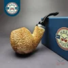 MBSD Meerschaum Silver Rustic Apple Reverse Calabash Block Meerschaum Pipe, New