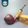 Robertson Pipes Contrast Sandblasted Egg w/ Faceted Bocote Handmade Briar Pipe, New
