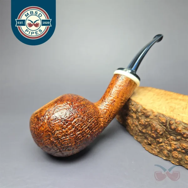 Robertson Pipes Contrast Sandblasted Tomato w/ Ivorite Handmade Briar Pipe, New