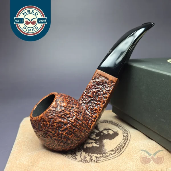 Ser Jacopo Maxima Sandblasted DIamond Shank Apple Estate Briar Pipe, Italian Estates