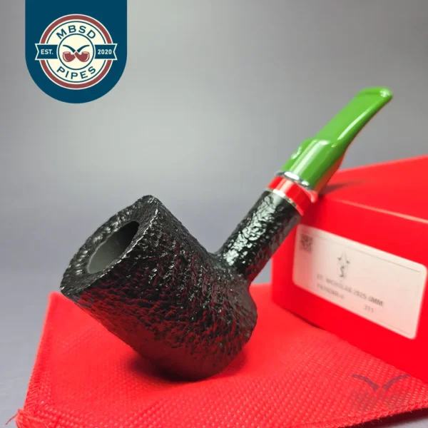 Savinelli 2025 Saint Nicholas 311 KS Rusticated Poker Briar Pipe, 6mm, New