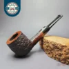 James Upshall Bark Group 5 Partially Rusticated Billiard Estate Briar Pipe, Unsmoked