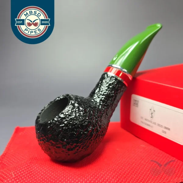 Savinelli 2025 Saint Nicholas 320 KS Rusticated Author Briar Pipe, 6mm, New