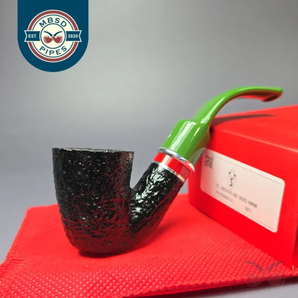 Savinelli 2025 Saint Nicholas 621 KS Rusticated Bent Dublin Briar Pipe, 6mm, New