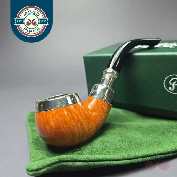 Peterson Natural Spigot w/ Silver Cap 03 Smooth Apple Briar Pipe, New