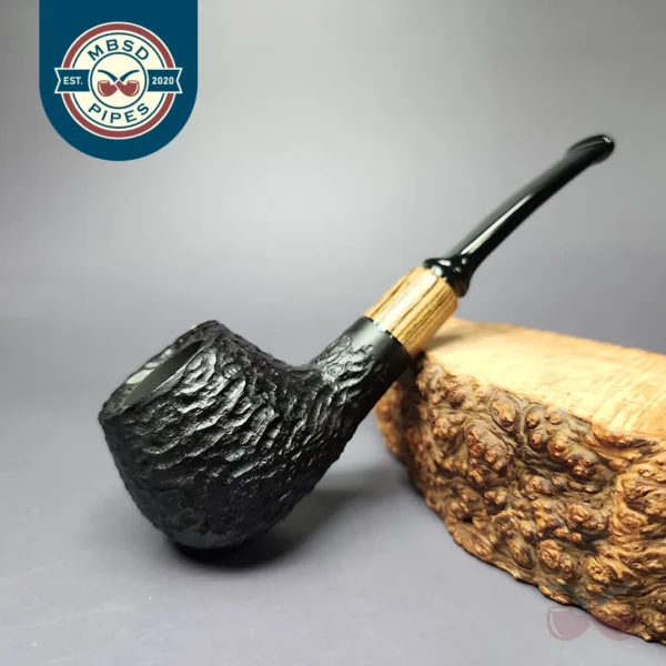 MBSD Briars by Piero Vitale Sandblasted Brandy w/ Zebrawood Briar Pipe, New
