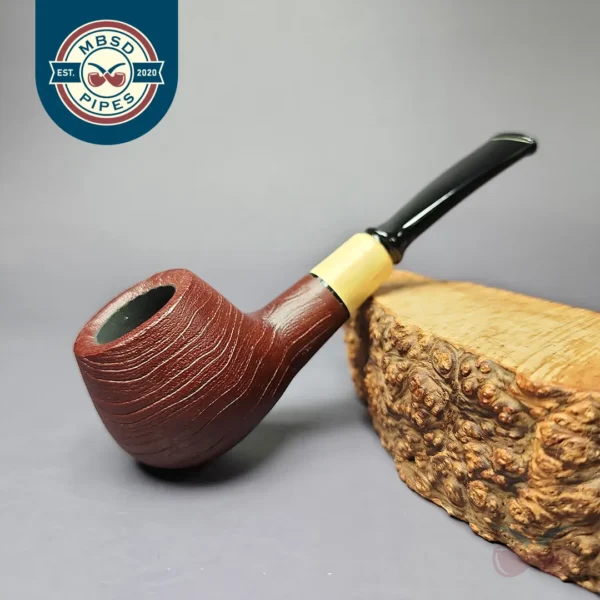MBSD Briars by Piero Vitale Sandblasted Author w/ Olivewood Briar Pipe, New