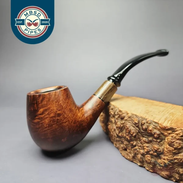 MBSD Briars by Piero Vitale Smooth Brandy w/ Zebrawood Briar Pipe, New