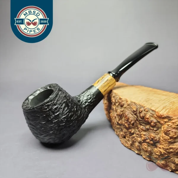 MBSD Briars by Piero Vitale Rusticated Author w/ Zebrawood Briar Pipe, New