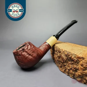 MBSD Briars by Piero Vitale Vintage Sandblasted Author w/ Boxwood Briar Pipe, New
