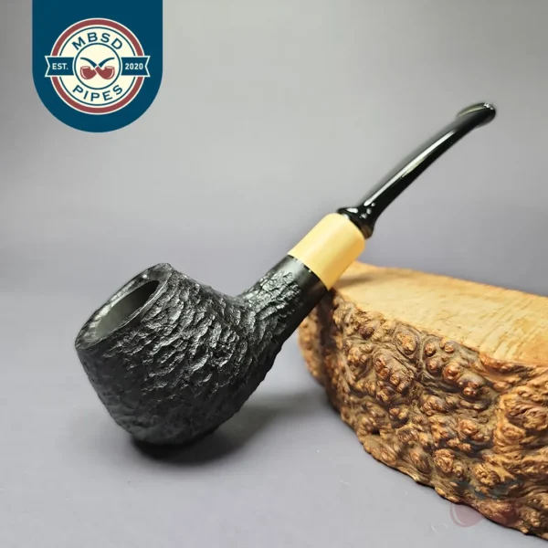 MBSD Briars by Piero Vitale Rusticated Author w/ Boxwood Briar Pipe, New