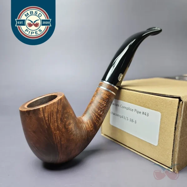Chacom Complice 43 Smooth Bent Billiard Estate Briar Pipe, Unsmoked