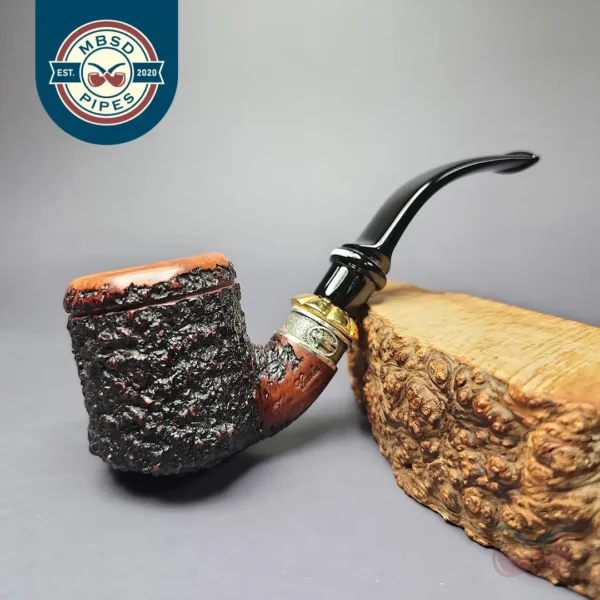Don Carlos Melos 1 Note Partially Rusticated Pot Estate Briar Pipe, Italian Estates