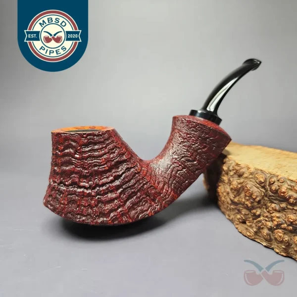 J Alan 2024 Contrast Sandblasted Volcano (2207) Estate Briar Pipe, Unsmoked