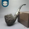 Ferndown Bark Bent Billiard w/ Silver Spigot Estate Briar Pipe, English Estates