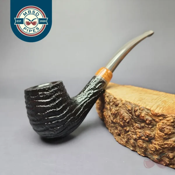 la Biota "Economica" Rusticated Bent Billiard Handmade Briar Pipe, New