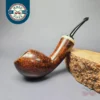 Sebastian Heck Smooth Egg w/ Mother of Pearl Handmade Briar Pipe, New