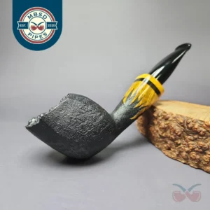 Petr Thoth Sandblasted Flame Carved Freehand Handmade Briar Pipe, New