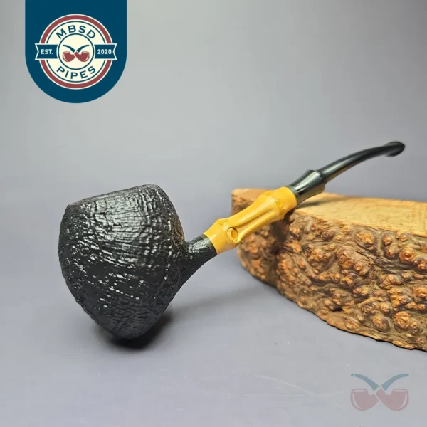 Bo Nordh 2005 Sandblasted Nut w/ Bamboo Estate Briar Pipe, Unsmoked