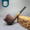 MBSD Briars by Piero Vitale Vintage Sandblasted Billiard w/ Zebrawood Briar Pipe, New