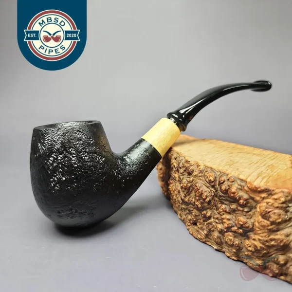 MBSD Briars by Piero Vitale Sandblasted Brandy w/ Boxwood Briar Pipe, New