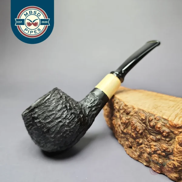 MBSD Briars by Piero Vitale Sandblasted Brandy w/ Boxwood Briar Pipe, New