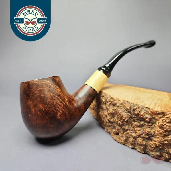 MBSD Briars by Piero Vitale Smooth Brandy w/ Boxwood Briar Pipe, New