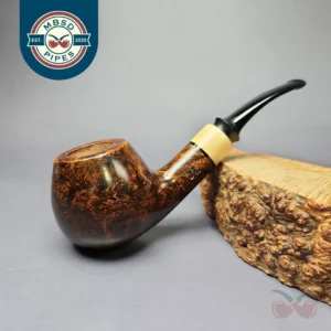 Mina Pipes Smooth Apple w/ Boxwood Estate Briar Pipe, Unsmoked