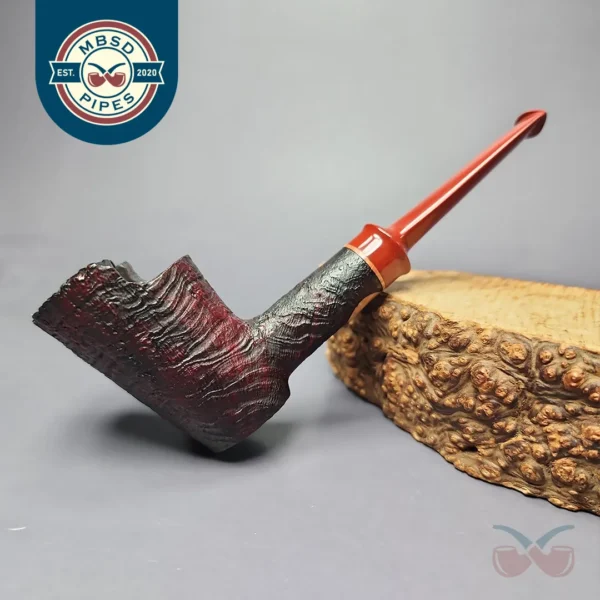Sean Reum Contast Sandblasted Windshield Poker Handmade Briar Pipe, New