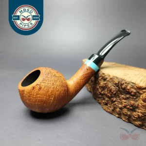 Reum Pipes Tan Sandblasted Apple w/ Resin Briar Pipe, Unsmoked