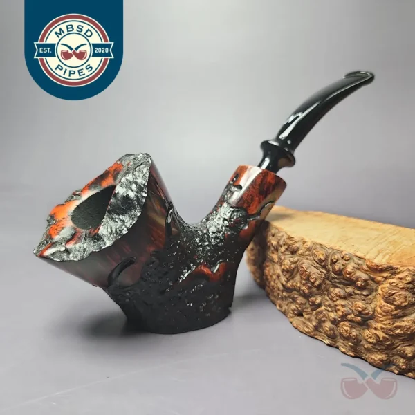 Nording Partially Rusticated Freehand Sitter Estate Briar Pipe, Unsmoked