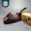 Md. Angga Rusticated Horn w/ Brass Handmade Briar Pipe, New
