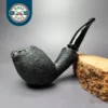 Peter Toth Black Sandblasted Egg w/ Plateaux Handmade Briar Pipe, New