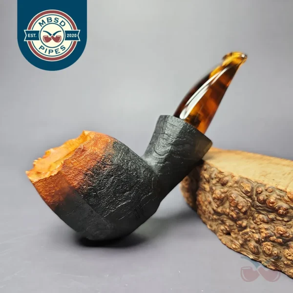 Peter Toth Flame-blast Faceted Freehand Handmade Briar Pipe, New
