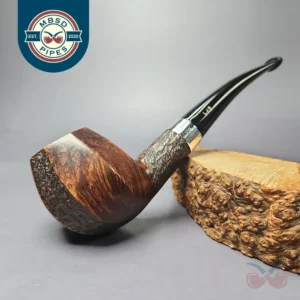 Ferndown Bark *** Partially Rusticated Brandy Estate Briar Pipe, English Estates