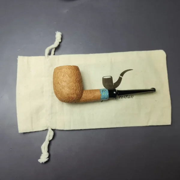 Pipe Tristan Sandblasted Apple w/ Durat Briar Pipe, New - Image 2