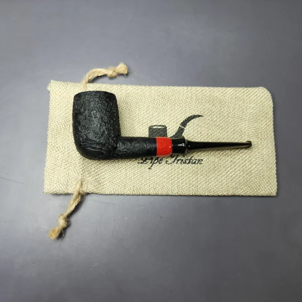 Pipe Tristan Sandblasted Billiard w/ Durat Handmade Briar Pipe, New - Image 2