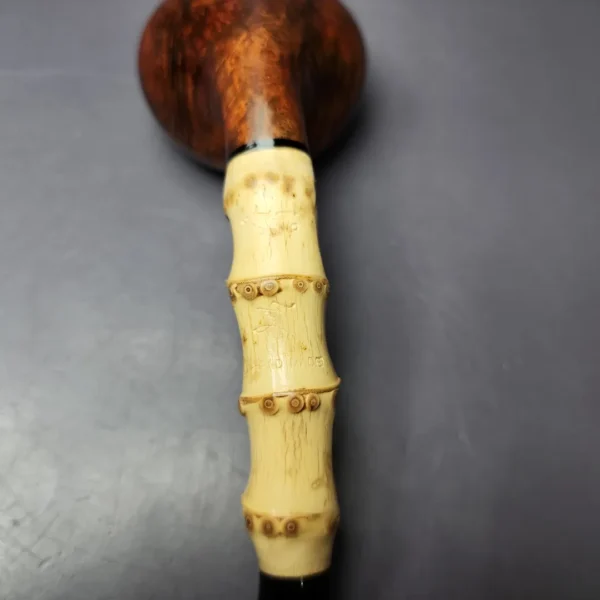 HS Studio Signature Grade Smooth Tomato w/ Bamboo Estate Briar Pipe, Unsmoked - Image 2