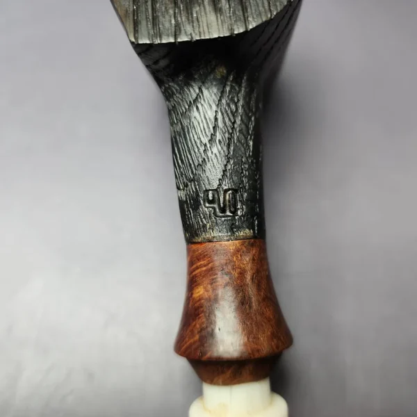 Davorin Denovic Sandblasted Morta Poker w/ Briar Mount Estate Briar Pipe, Other Estates - Image 2