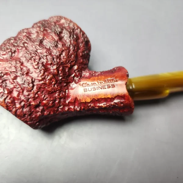 Caminetto Business XL Rusticated Cherrywood Estate Briar Pipe, Italian Estates - Image 2
