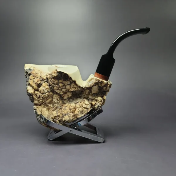 MBSD Meerschaum Deluxe Natural XL Freehand Block Meerschaum Pipe, Briar-Mortise, New - Image 2